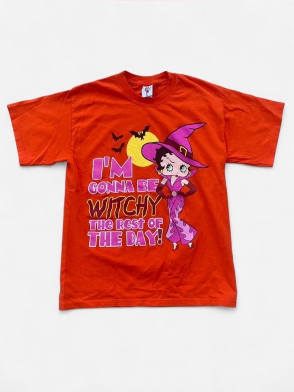 Vintage 2002 Y2k Betty Boop Halloween Witch T-Shirt